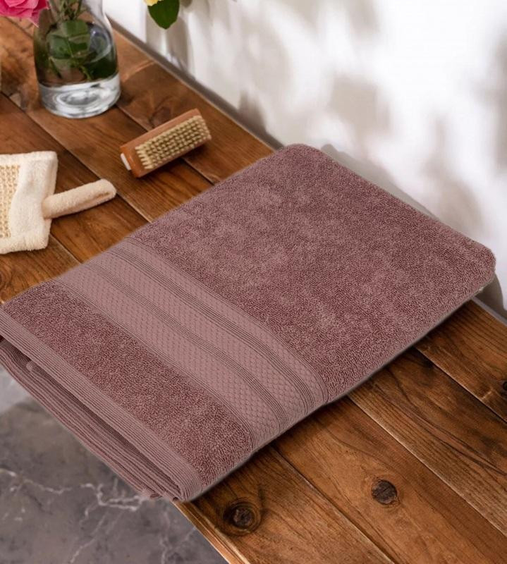 KARVEN Полотенце махровое из хлопка PETEK BORDUR DUZ H5160 LUX COTTON g-kurusu 70х140