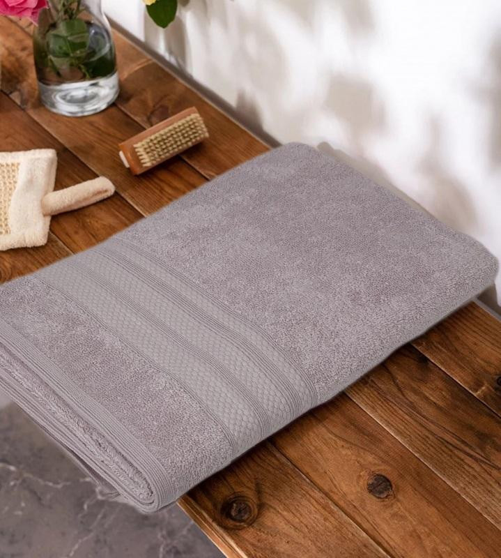 KARVEN Полотенце махровое из хлопка PETEK BORDUR DUZ H5160 LUX COTTON lila 70х140