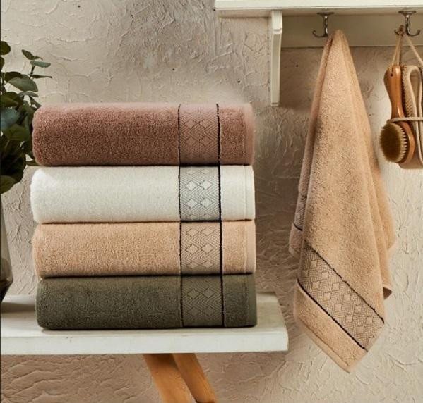 KARVEN Набор махровых полотенец из хлопка COTTON PENYE HS1004 SIDE 50х90 (4шт)