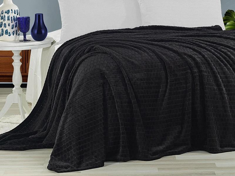 KARVEN Плед из полиэстера SUPER SOFT P942 MELINDA черный 200х220