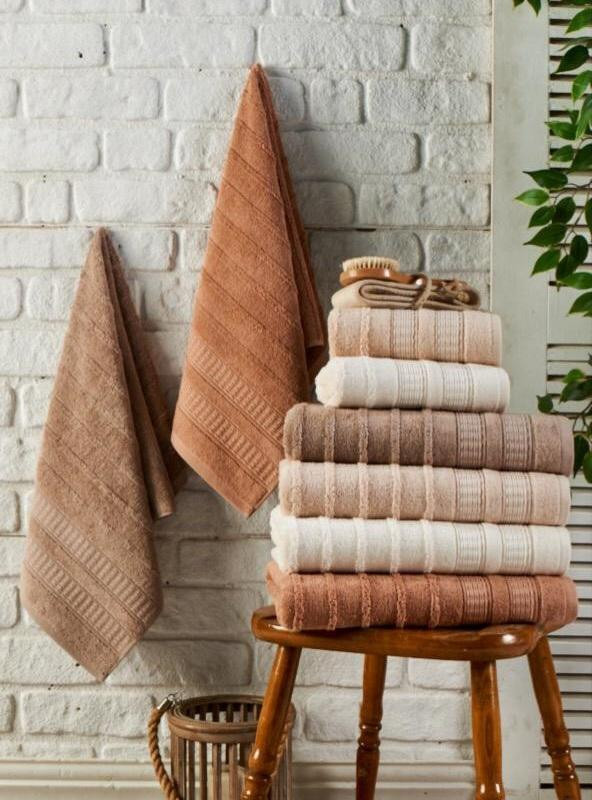 KARVEN Набор махровых полотенец из хлопка COTTON PENYE HS1005 SAMANYOLU 70х140 (4шт)