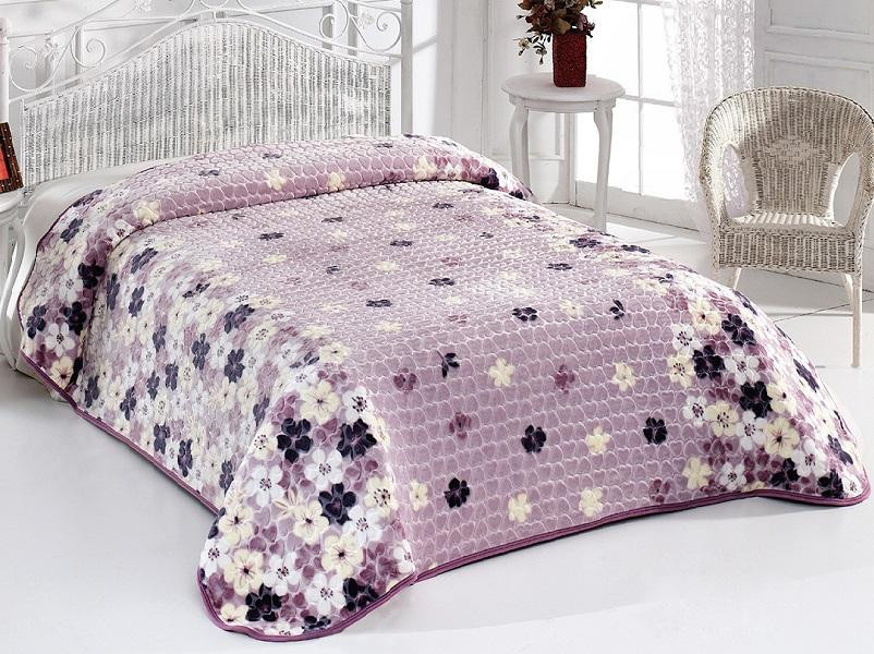 KARVEN Плед из полиэстера SUPER SOFT P948 EVLEN V1-B001 светло-сиреневый 220х240