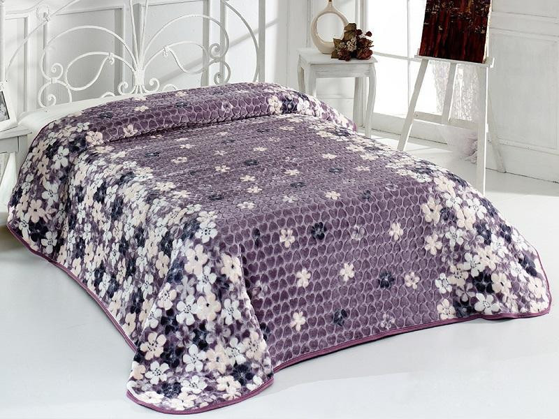 KARVEN Плед из полиэстера SUPER SOFT P948 EVLEN V3-B007 сиреневый 220х240