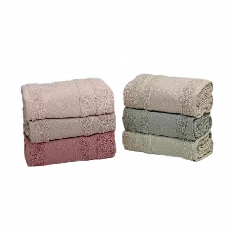KARVEN Набор махровых полотенец из хлопка VIP COTTON H3231 SOFYA 50х90 (6шт)