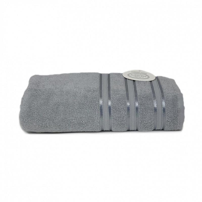 KARVEN Полотенце махровое из хлопка H5153 MIKRO DELUX gri-ser2 50х90
