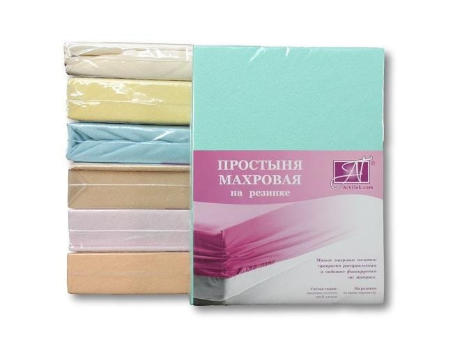 АЛЬВИТЕК Простыня махровая на резинке ментол 160х200