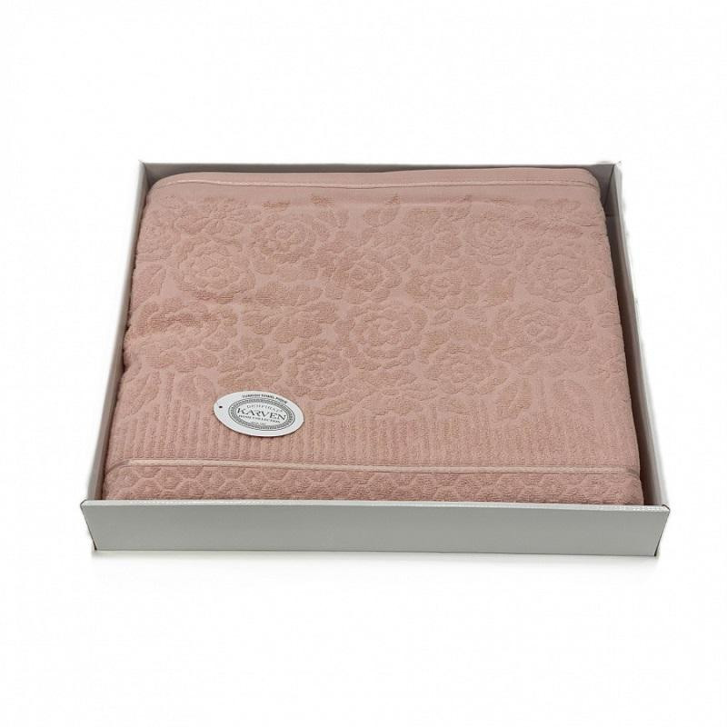 KARVEN Плед из хлопка махровый P958 ROSE V13 пудра 160х220