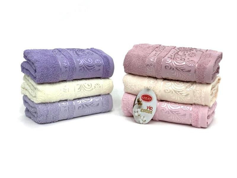 KARVEN Набор махровых полотенец из хлопка VIP COTTON HS2186 ALINA 50х90 (6шт)
