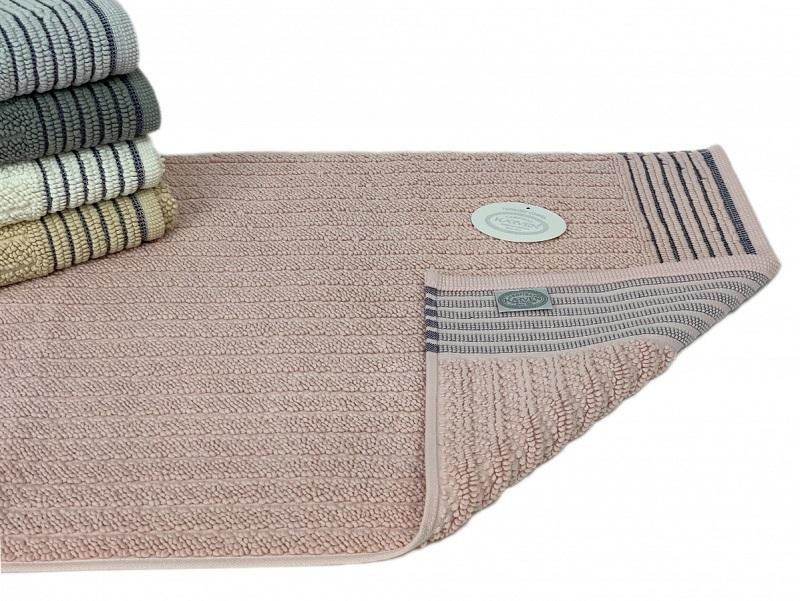 KARVEN Коврик для ног махровый из хлопка KV434 LINE pembe 50х80