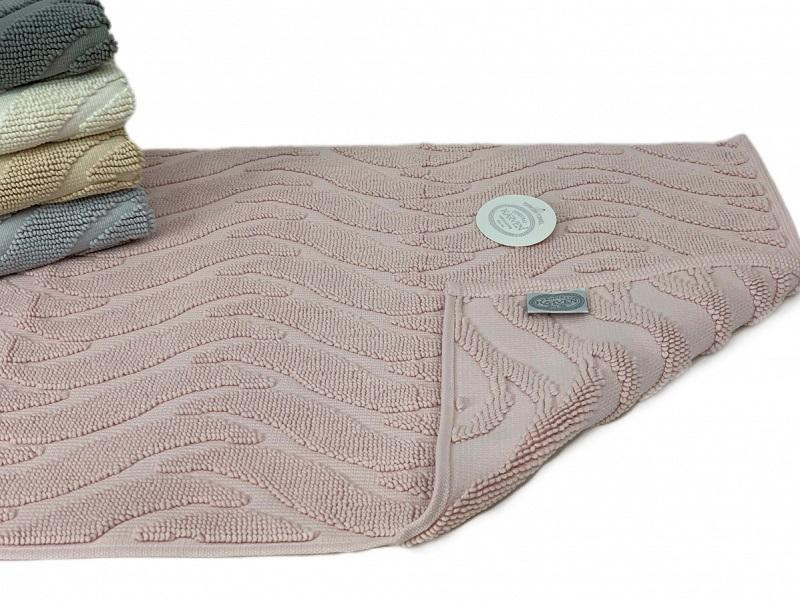 KARVEN Коврик для ног махровый из хлопка KV434 WAWE pembe 50х80