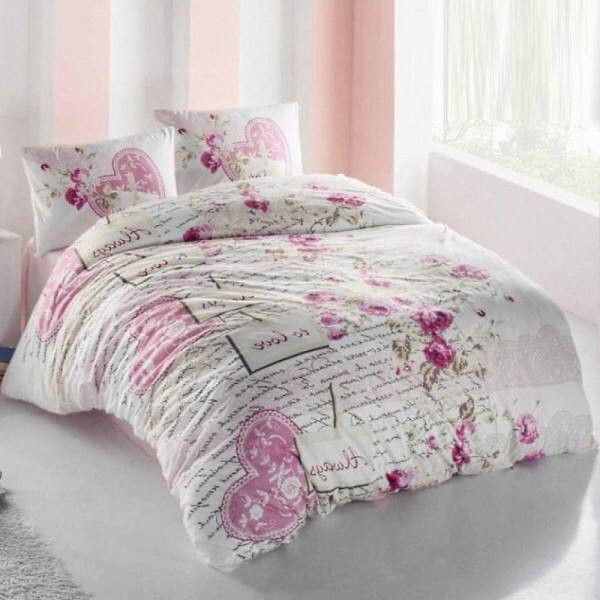 Комплект постельного белья из ранфорса IRINA HOME SERENAY pembe 50х70 (2шт) евро