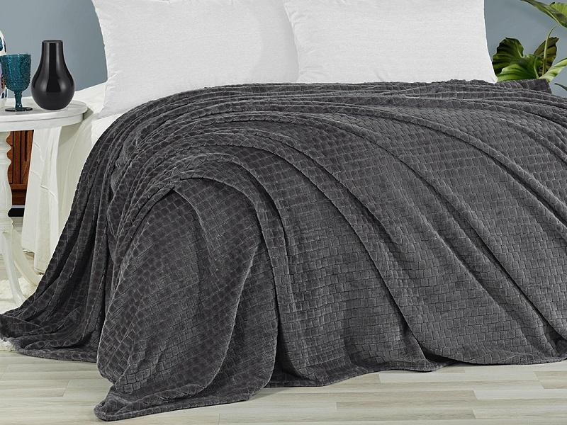 KARVEN Плед из полиэстера SUPER SOFT P941 MELINDA антрацит 160х220