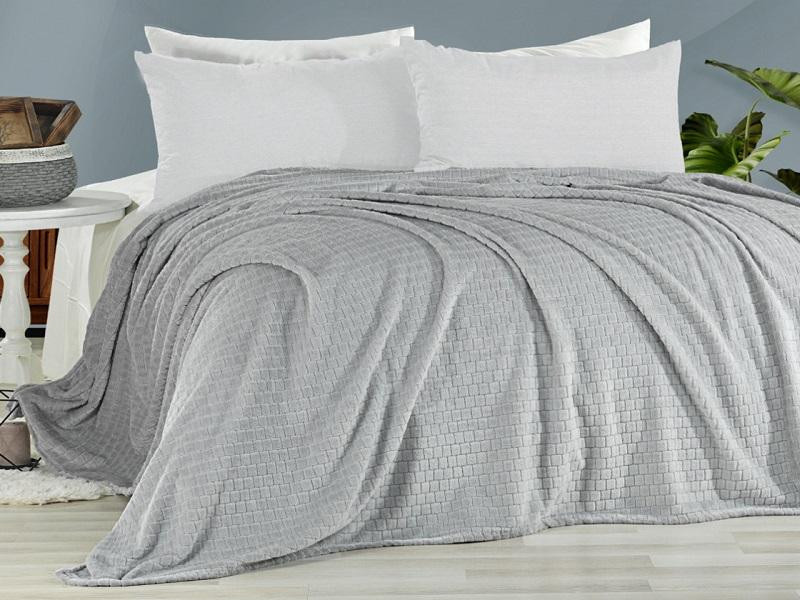 KARVEN Плед из полиэстера SUPER SOFT P941 MELINDA серый 160х220