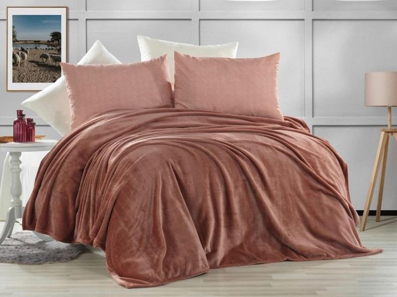 KARVEN Плед из полиэстера SUPER SOFT P941 VIGAN сухая роза 160х220