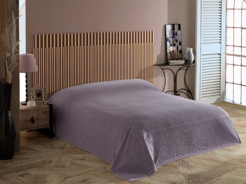 KARVEN Плед из хлопка махровый P958 ROSE V10 лиловый 160х220