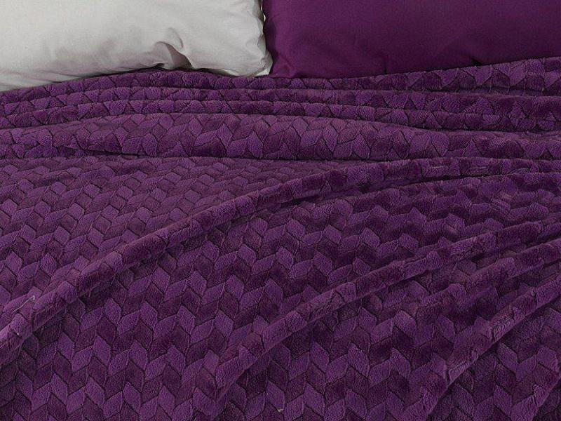 KARVEN Плед из полиэстера SUPER SOFT P943 BENZIA фиолетовый 160х220