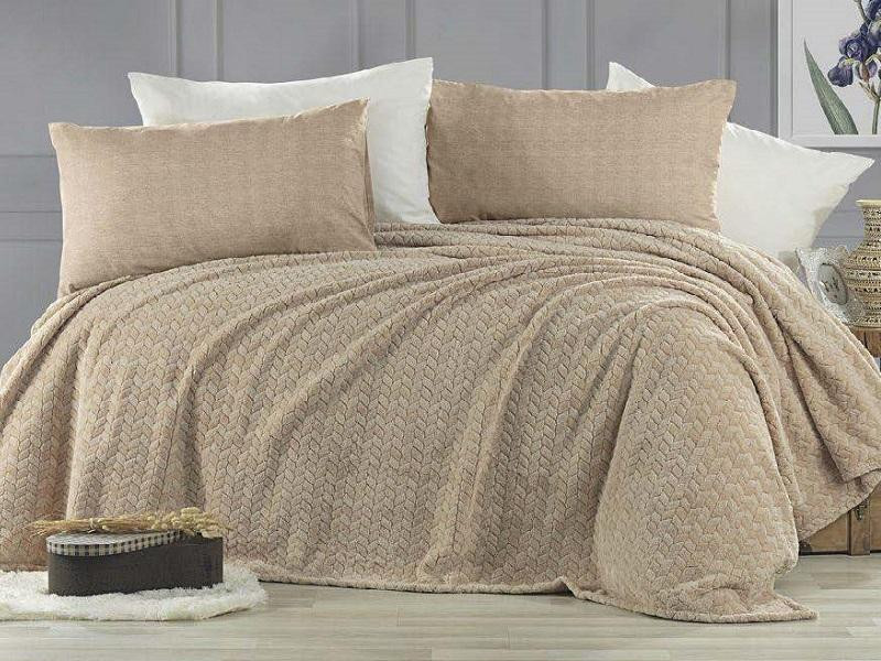 KARVEN Плед из полиэстера SUPER SOFT P944 BENZIA бежевый 200х220