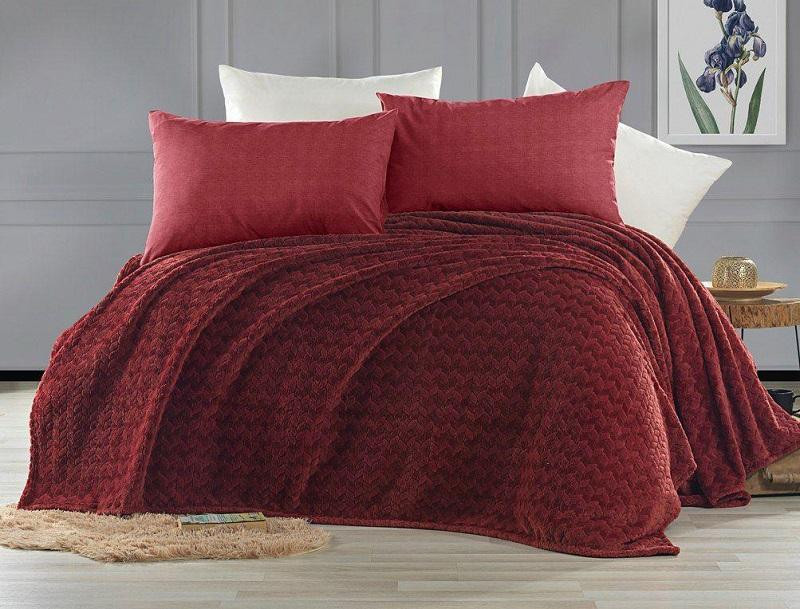 KARVEN Плед из полиэстера SUPER SOFT P944 BENZIA бордовый 200х220