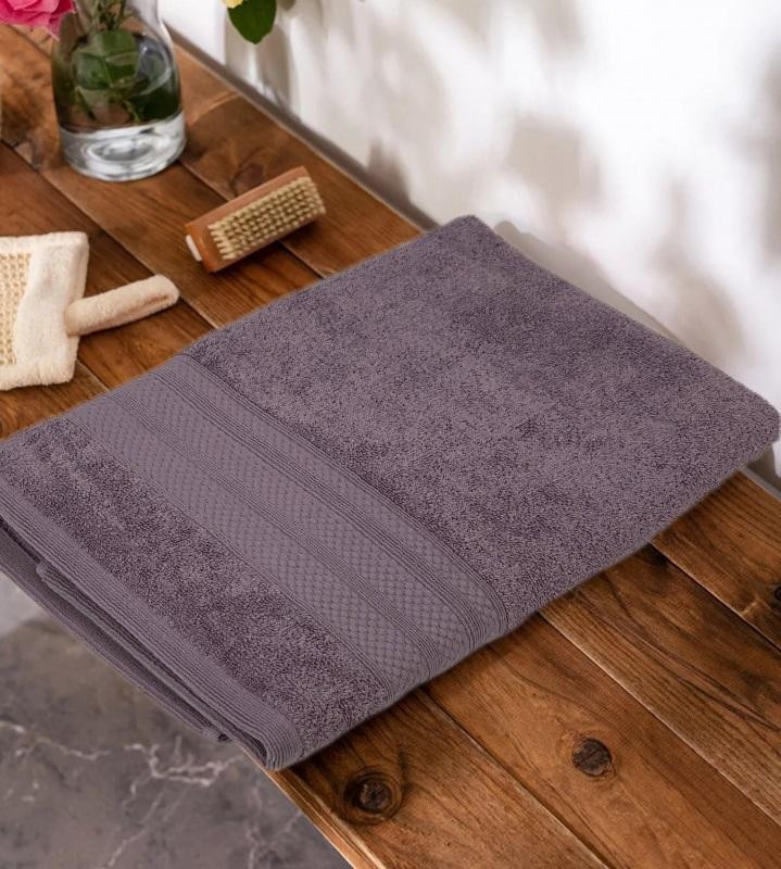 KARVEN Полотенце махровое из хлопка PETEK BORDUR DUZ H5159 LUX COTTON k-lila 50х90